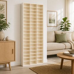 Beige Wall-Mounted Display Case for Collectibles