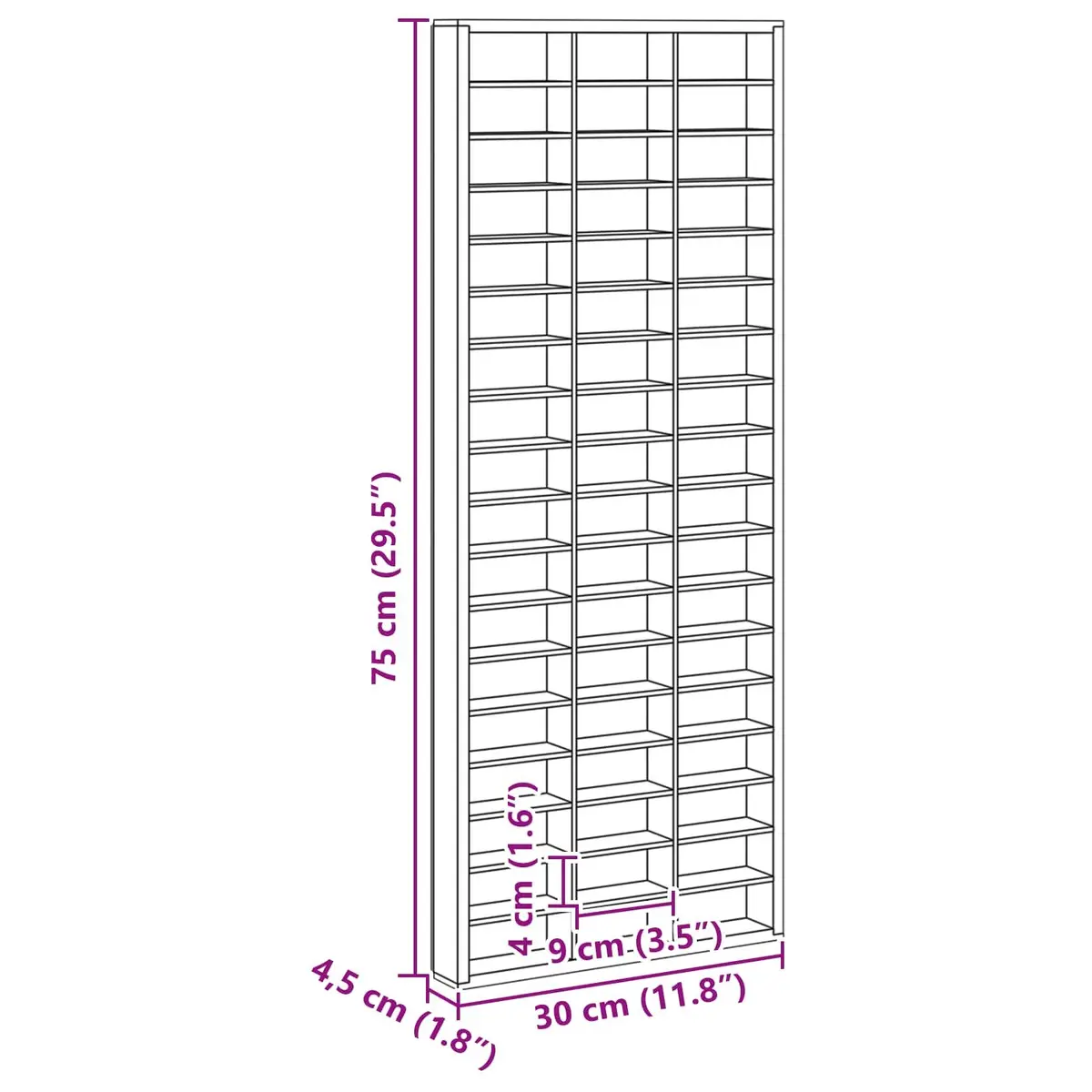 Wall Display Case Beige Modern Shelving Unit 30 x 4.5 x 75 cm Engineered Wood