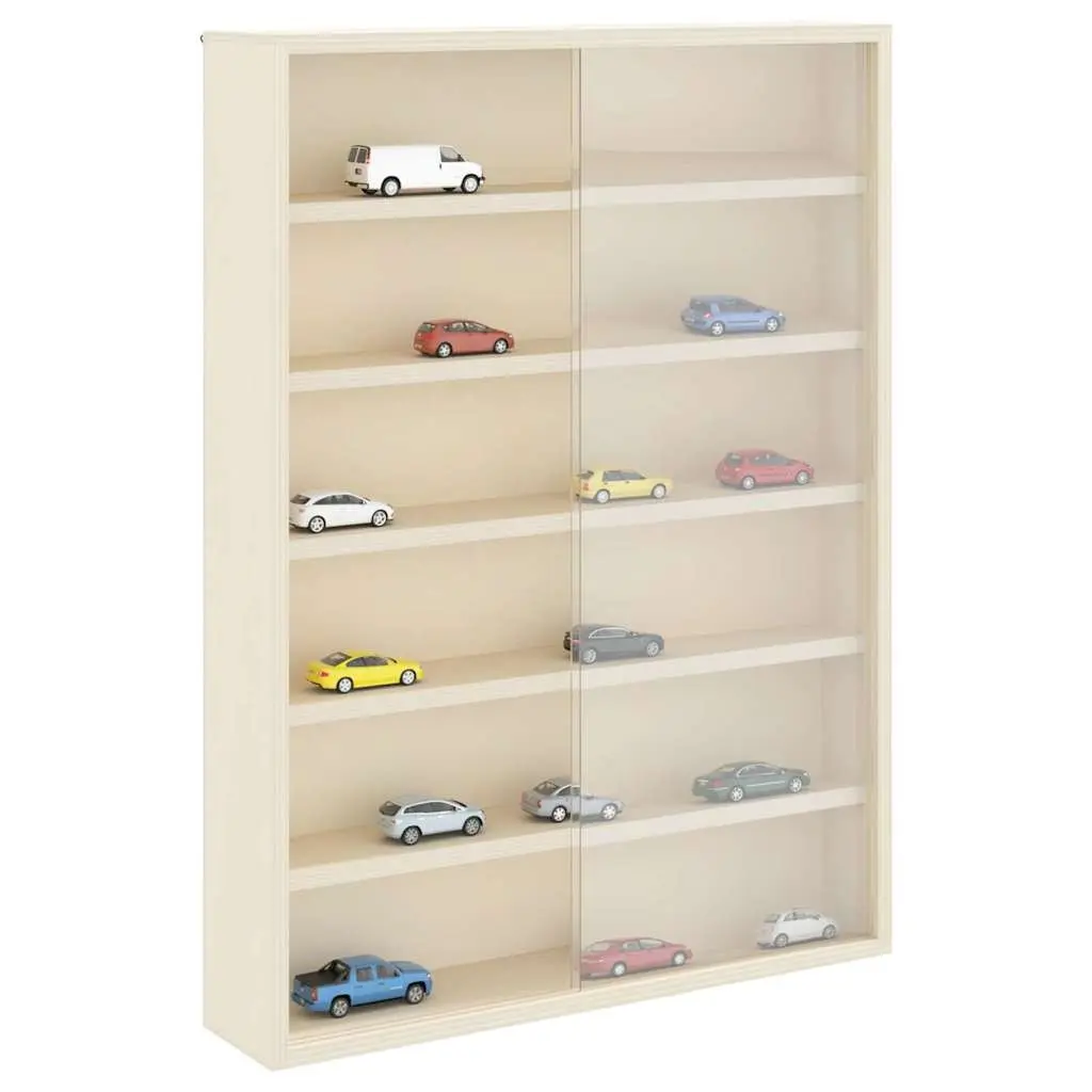 Wall Display Case Beige Wall-Mounted Storage Unit Modern Home Decor