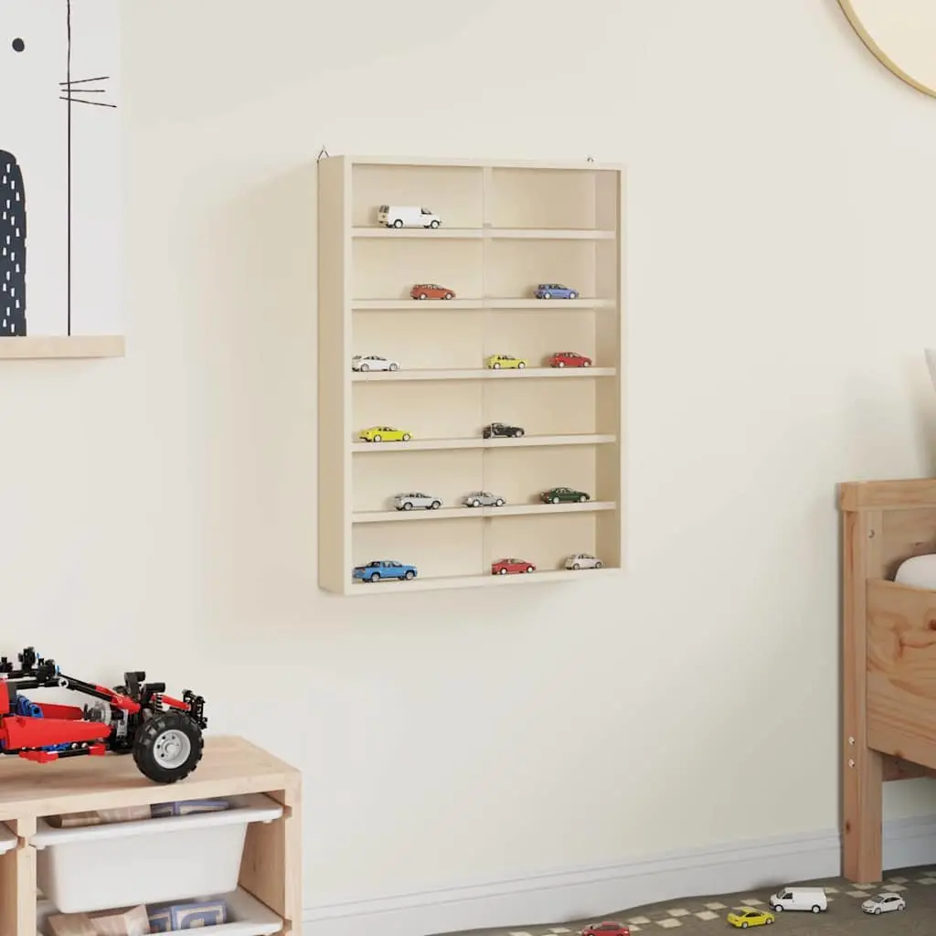 Wall Display Case Beige Wall-Mounted Storage Unit Modern Home Decor