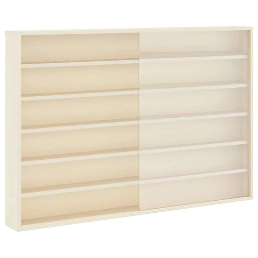 Beige Wall Display Case with Sliding Doors 80 x 8.5 x 54 cm
