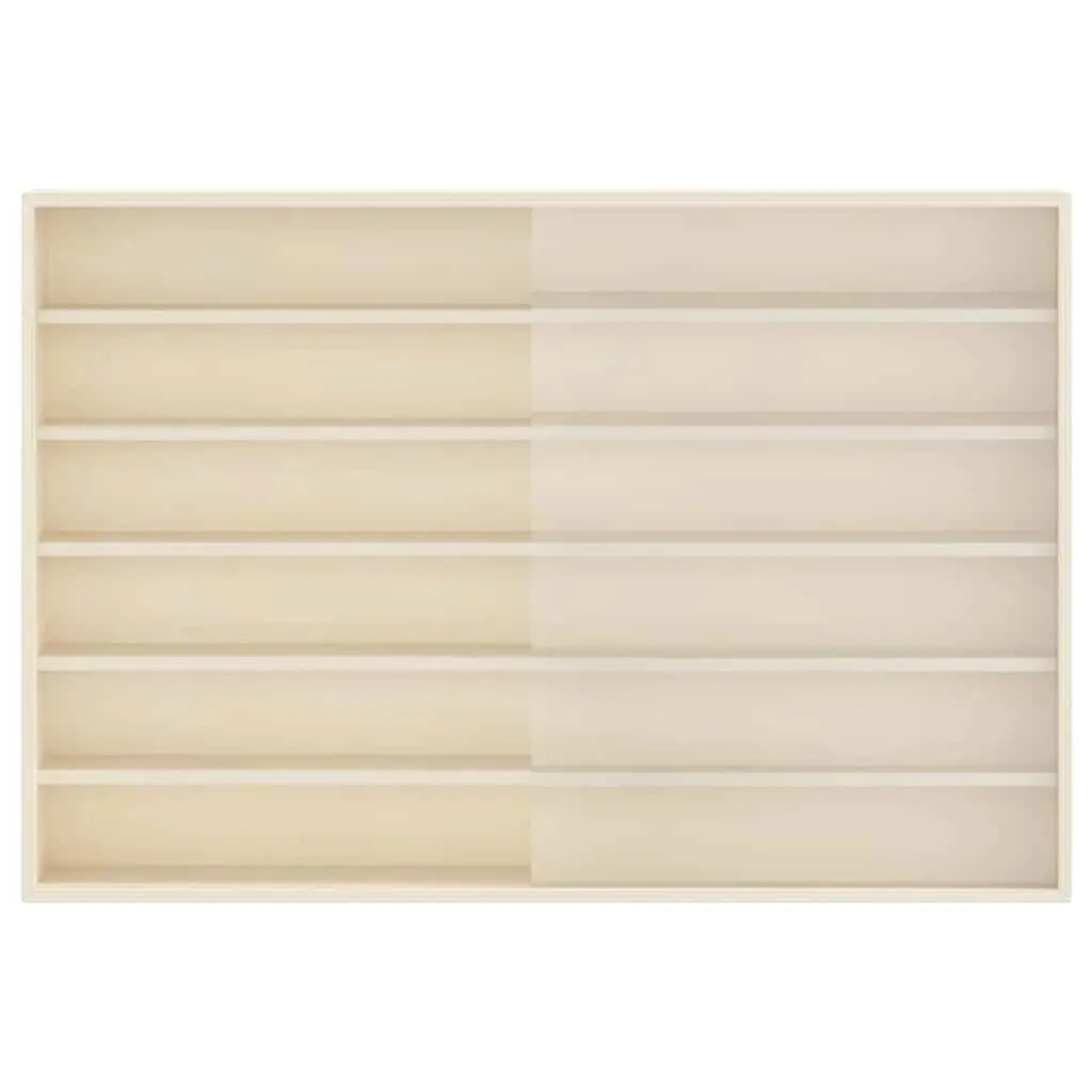Beige Wall Display Case with Sliding Doors 80 x 8.5 x 54 cm