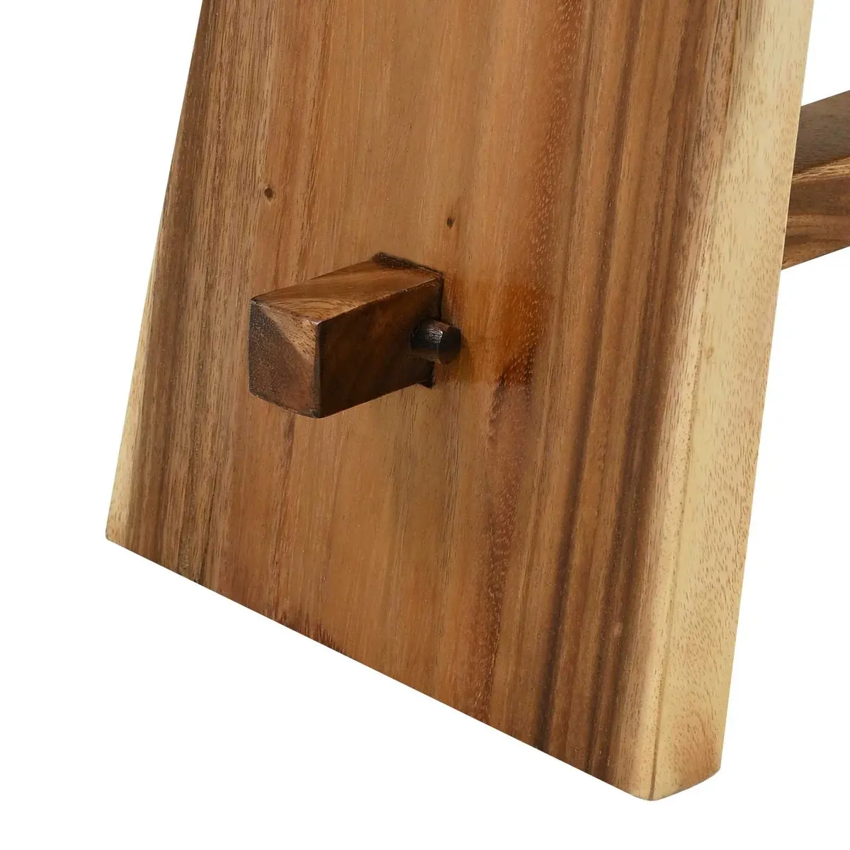Shower Stool Natural Brown Solid Wood Bathroom Seating Plant Stand Indoor