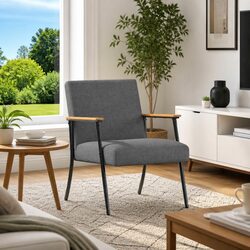Grey Fabric Armchair for Comfortable Living Spaces