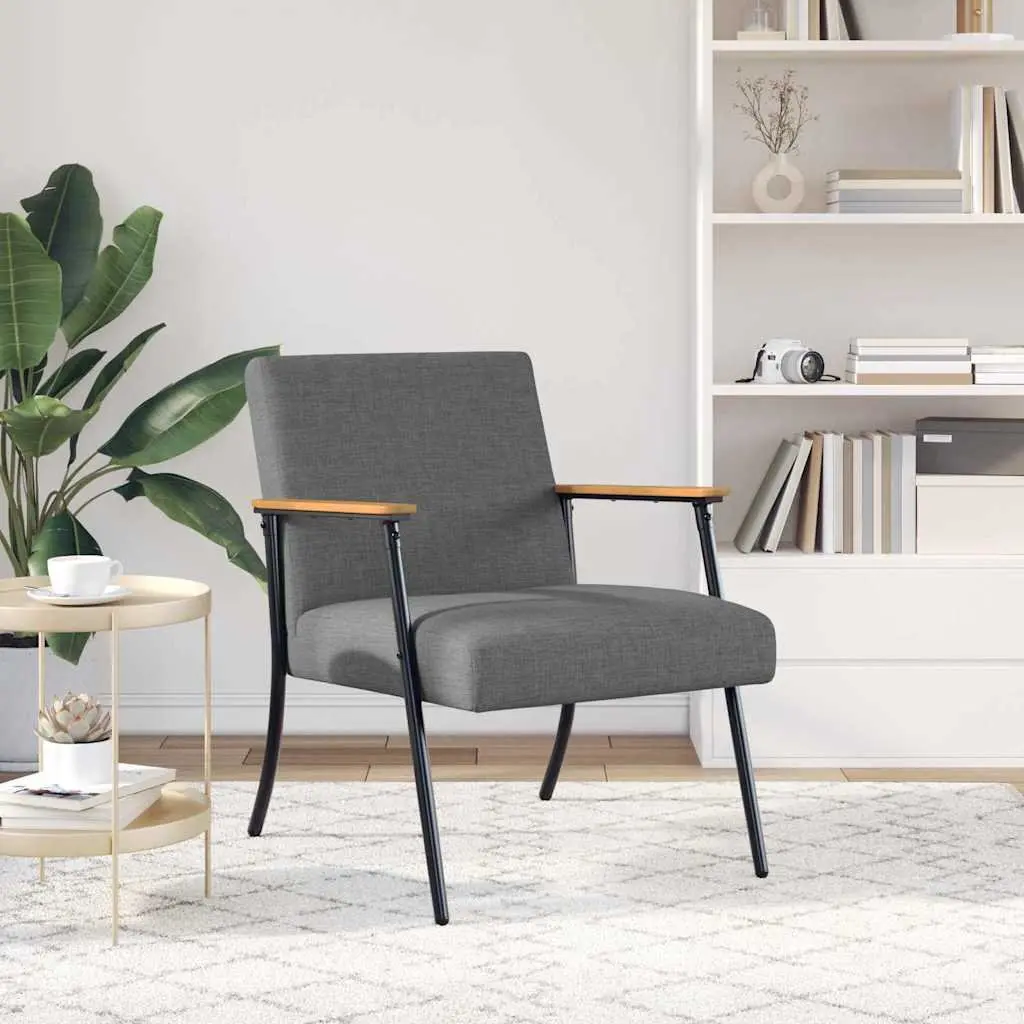 Armchair Grey Fabric Modern Living Room Furniture Comfortable Sleek Design