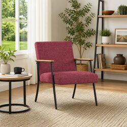 Red Fabric Armchair for Modern Living Spaces
