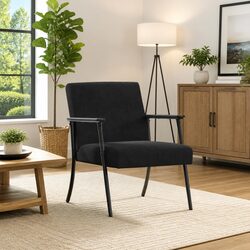 Elegant Black Velvet Armchair for Living Rooms
