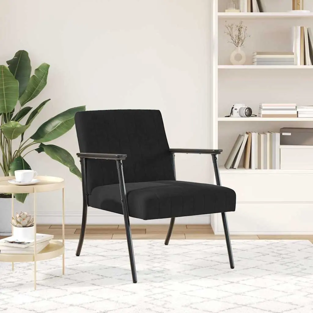 Black Velvet Armchair Modern Living Room Bedroom Lounge Chair
