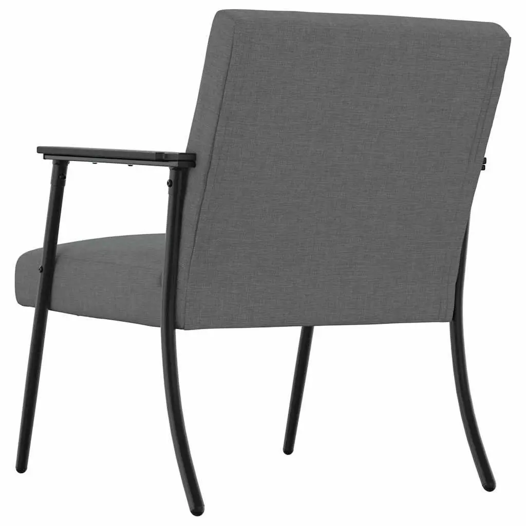 Armchair Dark Grey Fabric Modern Lounge Chair Ergonomic Foam Cushion Indoor