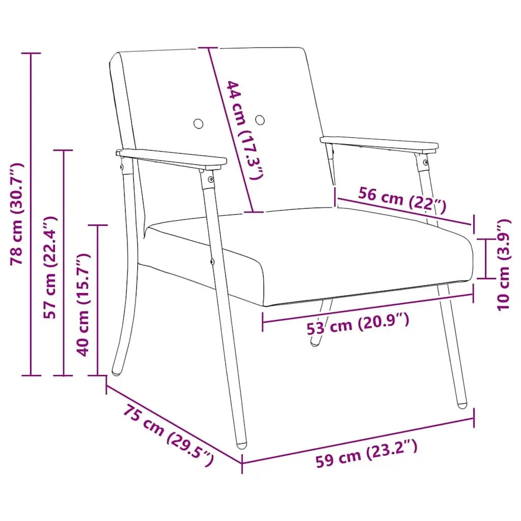 Armchair Dark Grey Fabric Modern Lounge Chair Ergonomic Foam Cushion Indoor