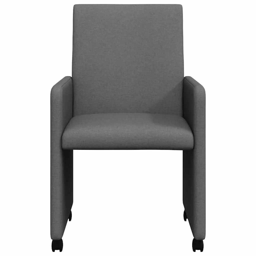 Dining Chairs with Wheels 2 pcs Grey Kitchen Dining Room Furniture Modern Design
