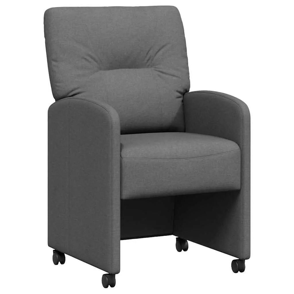 Grey Modern Dining Chairs with Wheels, 2 pcs