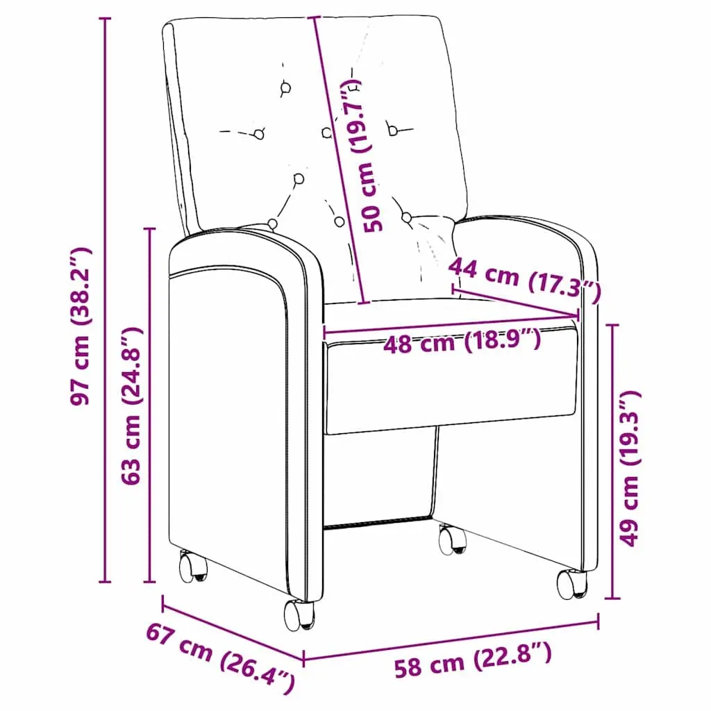 Dining Chairs with Wheels 2 pcs Grey
