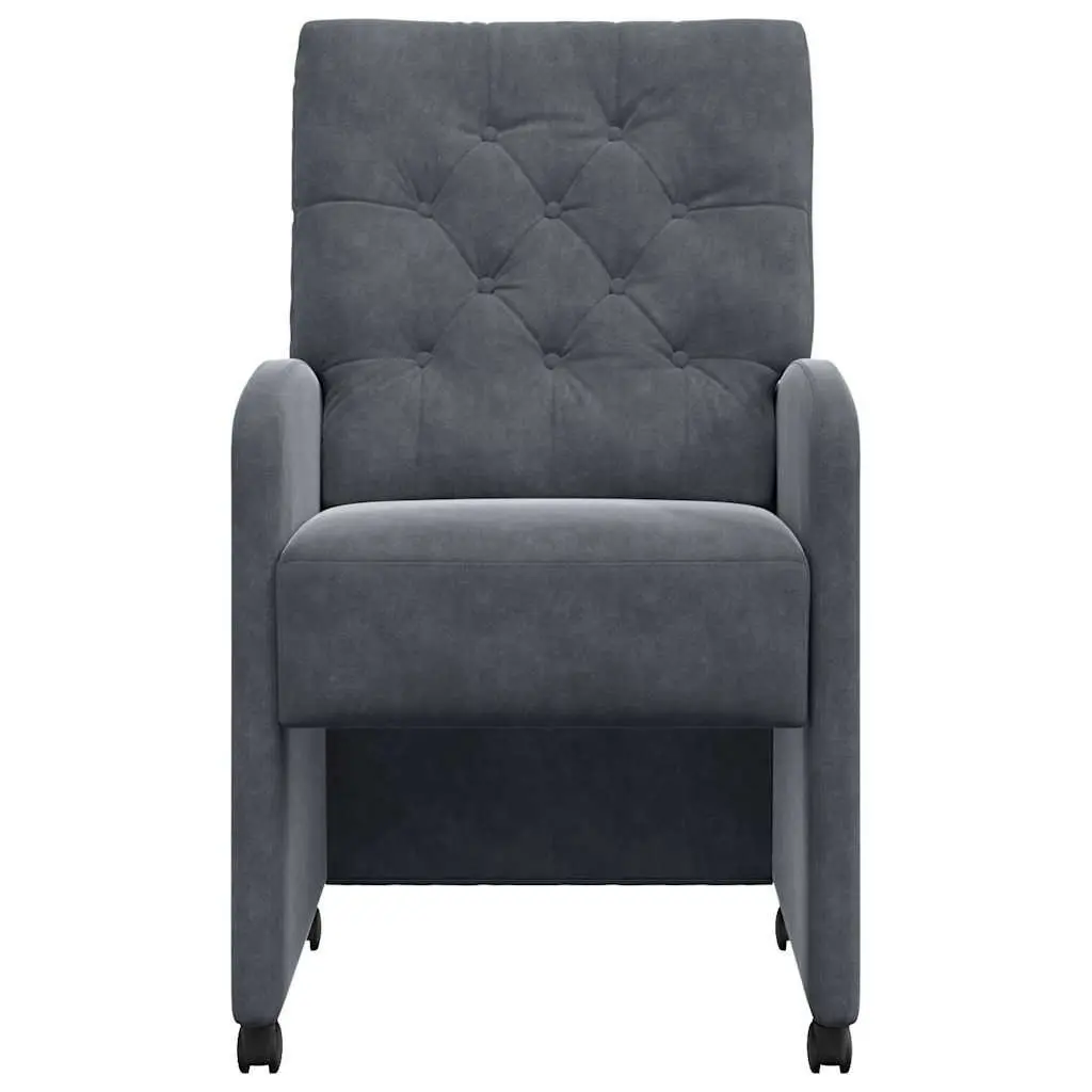 Dining Chairs with Wheels 2 pcs Grey