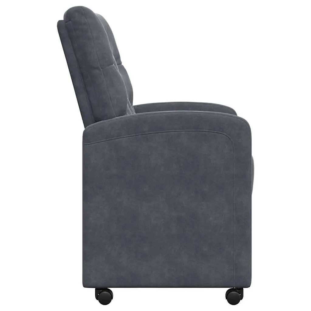 Dining Chairs with Wheels 2 pcs Grey