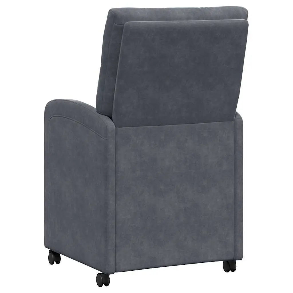 Dining Chairs with Wheels 2 pcs Grey