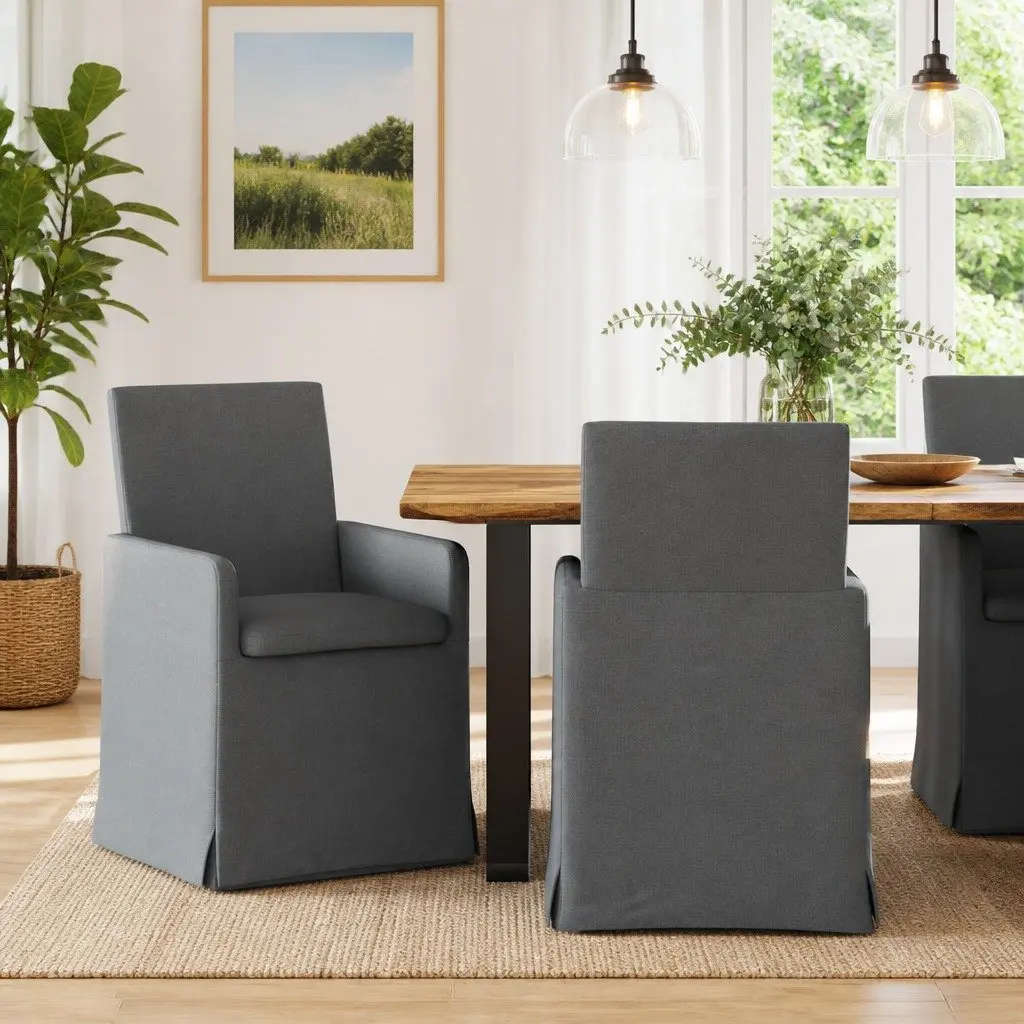 Dining Chairs Green Modern Ergonomic 57 x 67 x 95 cm Plywood Metal Fabric Set of 2