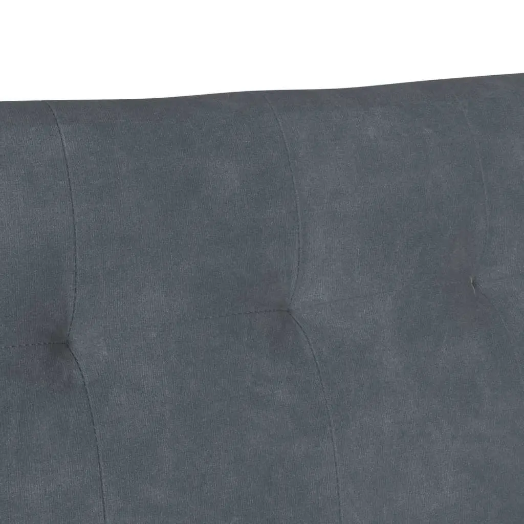 Chesterfield Bench Dark Grey Velvet Upholstered Lounge Seating 112 x 65.5 x 75 cm Plywood Frame Rubberwood Legs