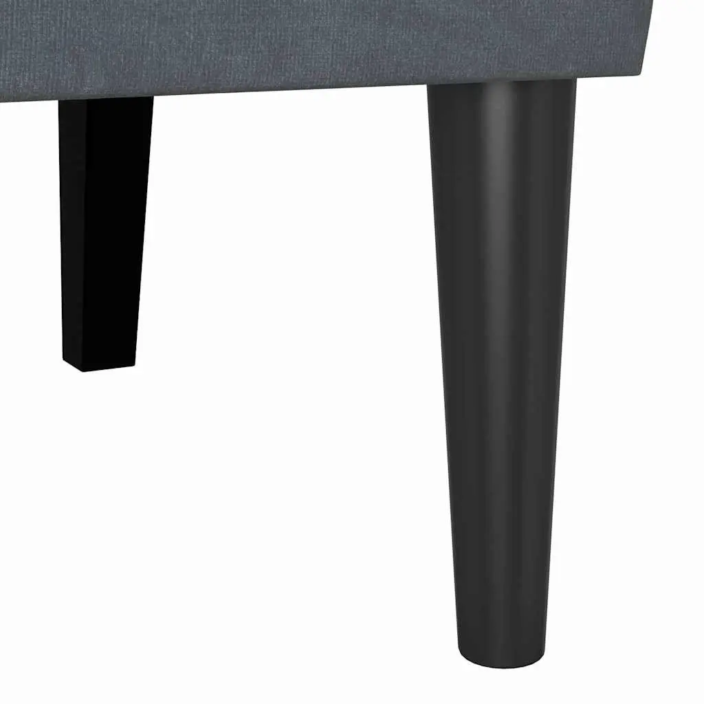 Chesterfield Bench Dark Grey Velvet Upholstered Lounge Seating 112 x 65.5 x 75 cm Plywood Frame Rubberwood Legs