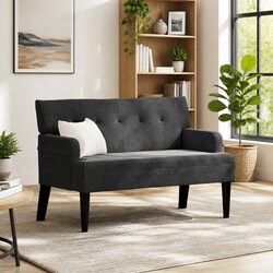 Chesterfield Velvet Bench with Rolled Armrests