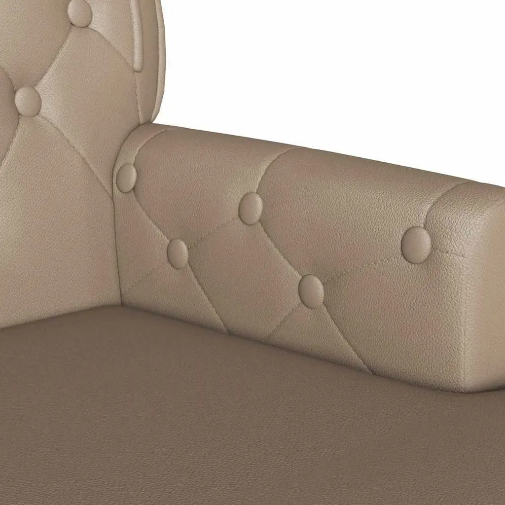 Chesterfield Bench Faux Leather Brown Button Tufted Rolled Armrests Seating