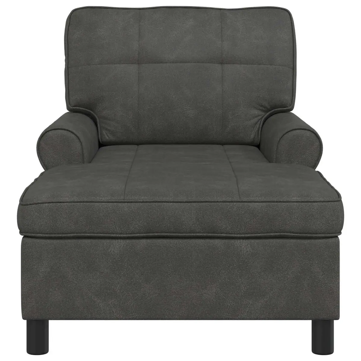 Chaise Lounge Chair Black Modern 91 x 157 x 91 cm Faux Leather