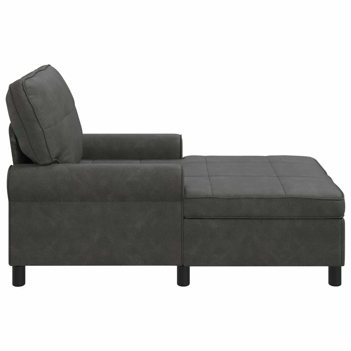 Chaise Lounge Chair Black Modern 91 x 157 x 91 cm Faux Leather