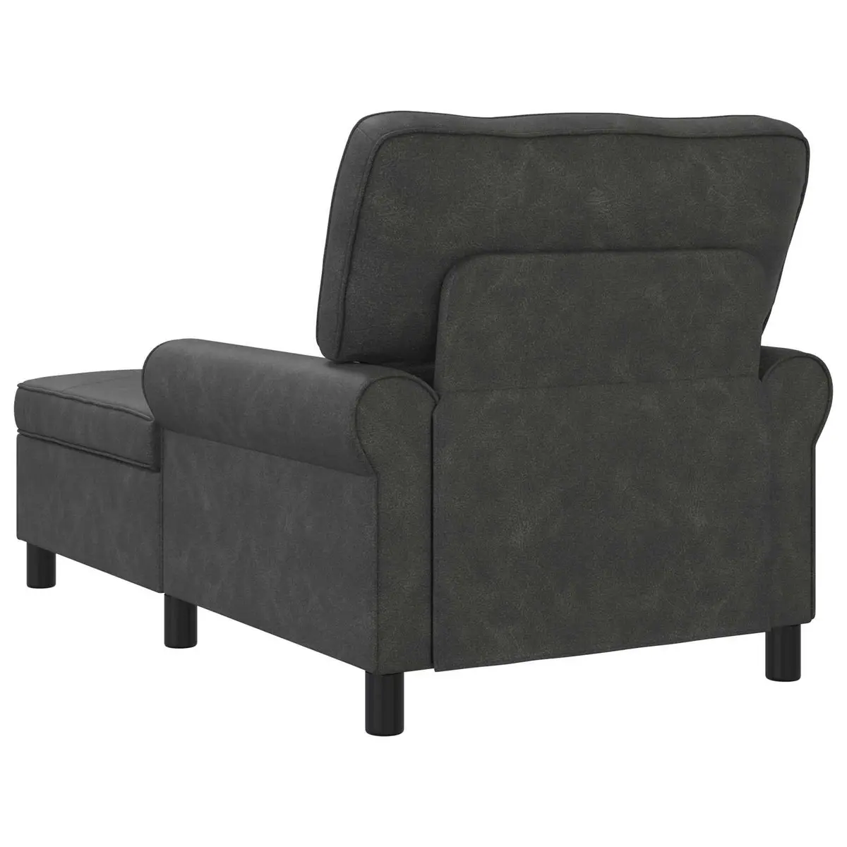 Chaise Lounge Chair Black Modern 91 x 157 x 91 cm Faux Leather