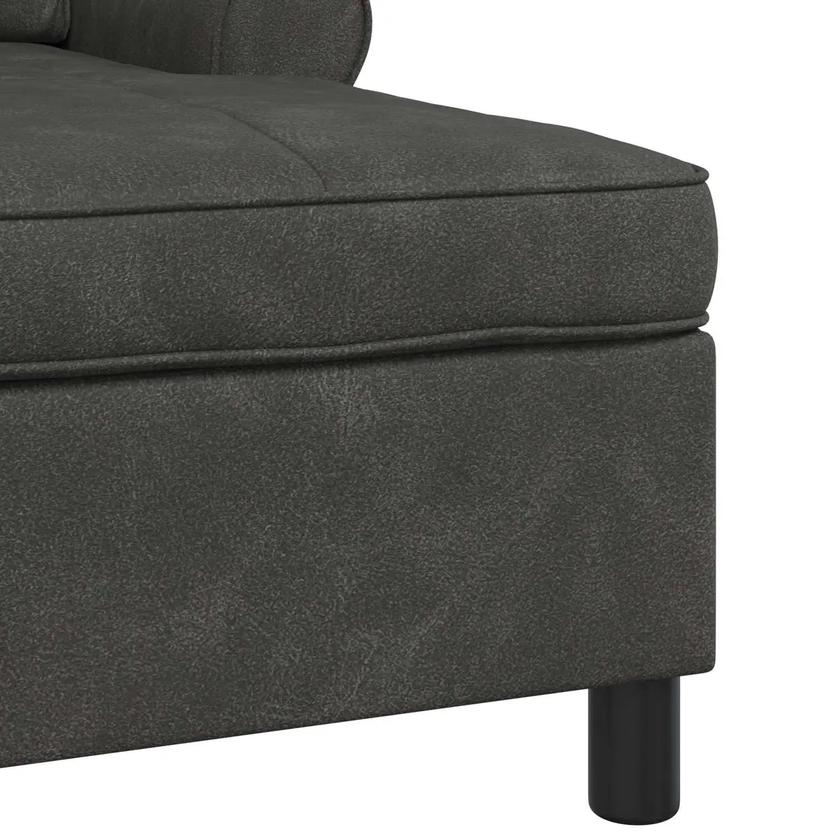 Chaise Lounge Chair Black Modern 91 x 157 x 91 cm Faux Leather