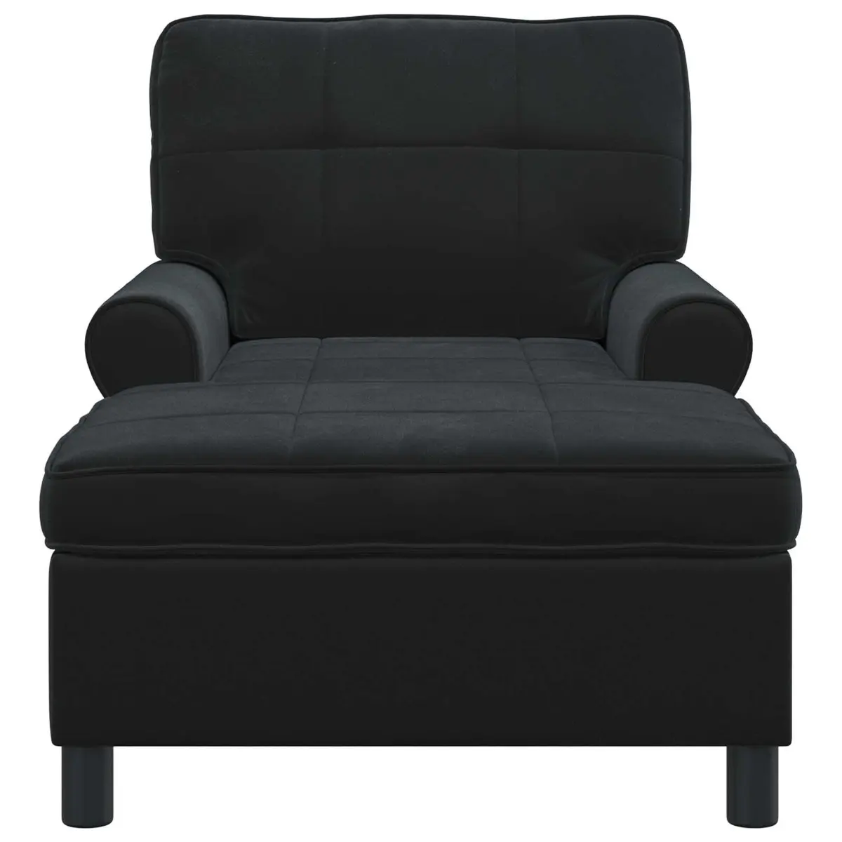 Chaise Lounge Chair Black Velvet Modern Indoor Seat Cushion