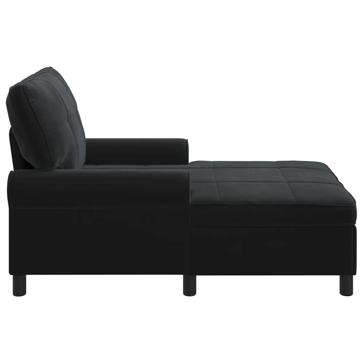 Chaise Lounge Chair Black Velvet Modern Indoor Seat Cushion