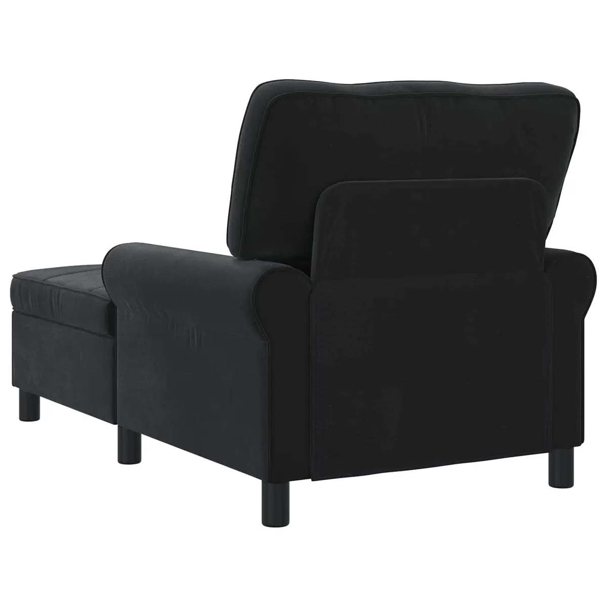 Chaise Lounge Chair Black Velvet Modern Indoor Seat Cushion