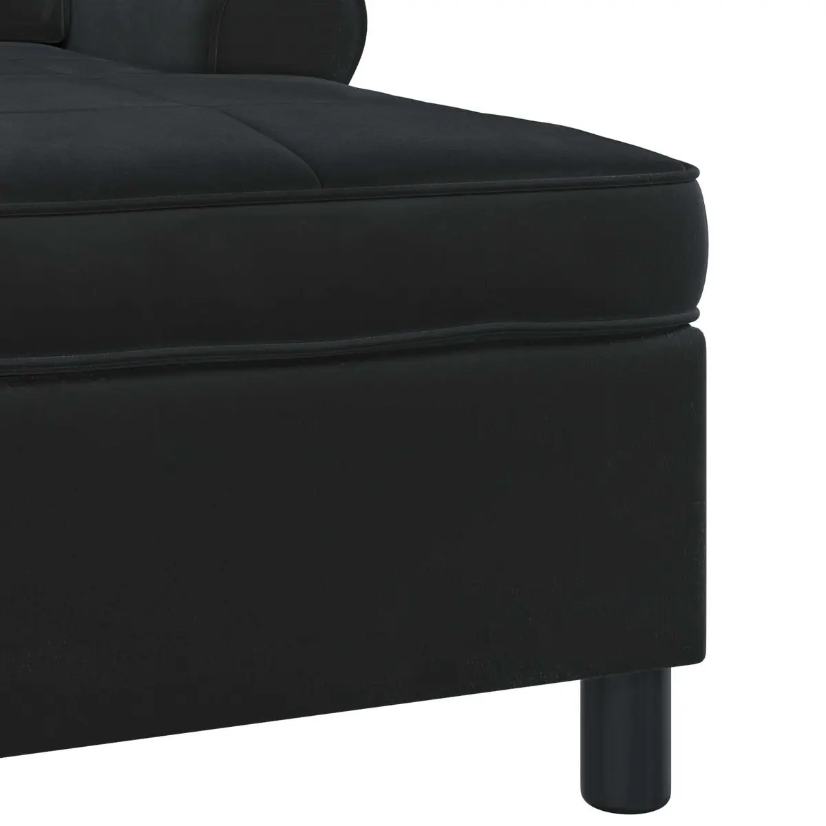 Chaise Lounge Chair Black Velvet Modern Indoor Seat Cushion