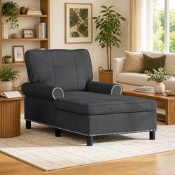Comfortable Grey Chaise Lounge Chair for Living Spaces