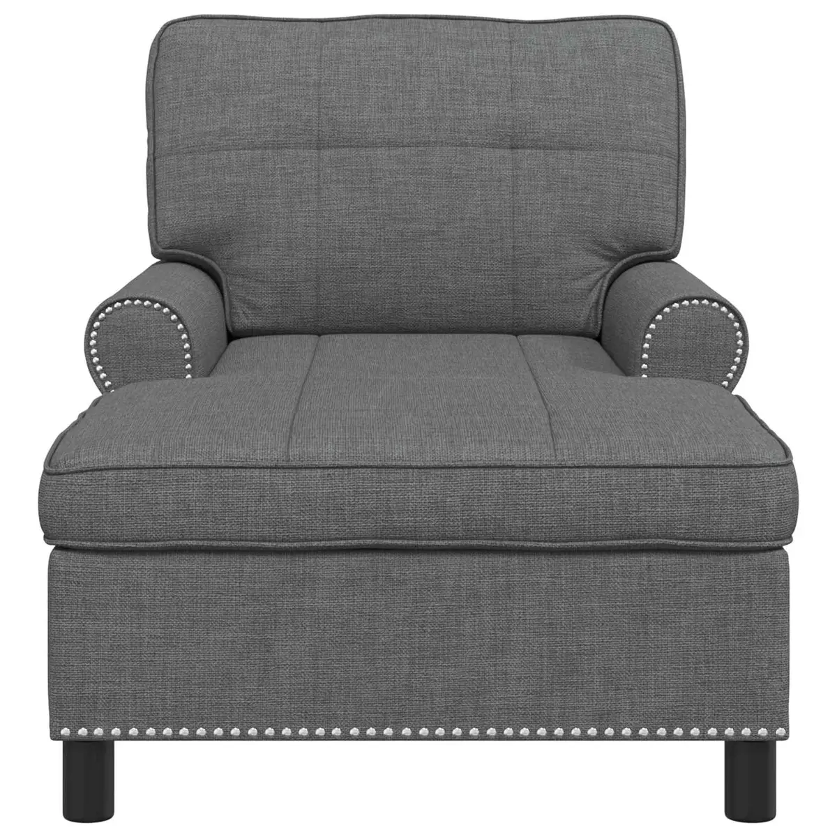 Grey Fabric Lounge Chair Cushioned Recliner Modern Chaise for Living Room 91x157x91cm