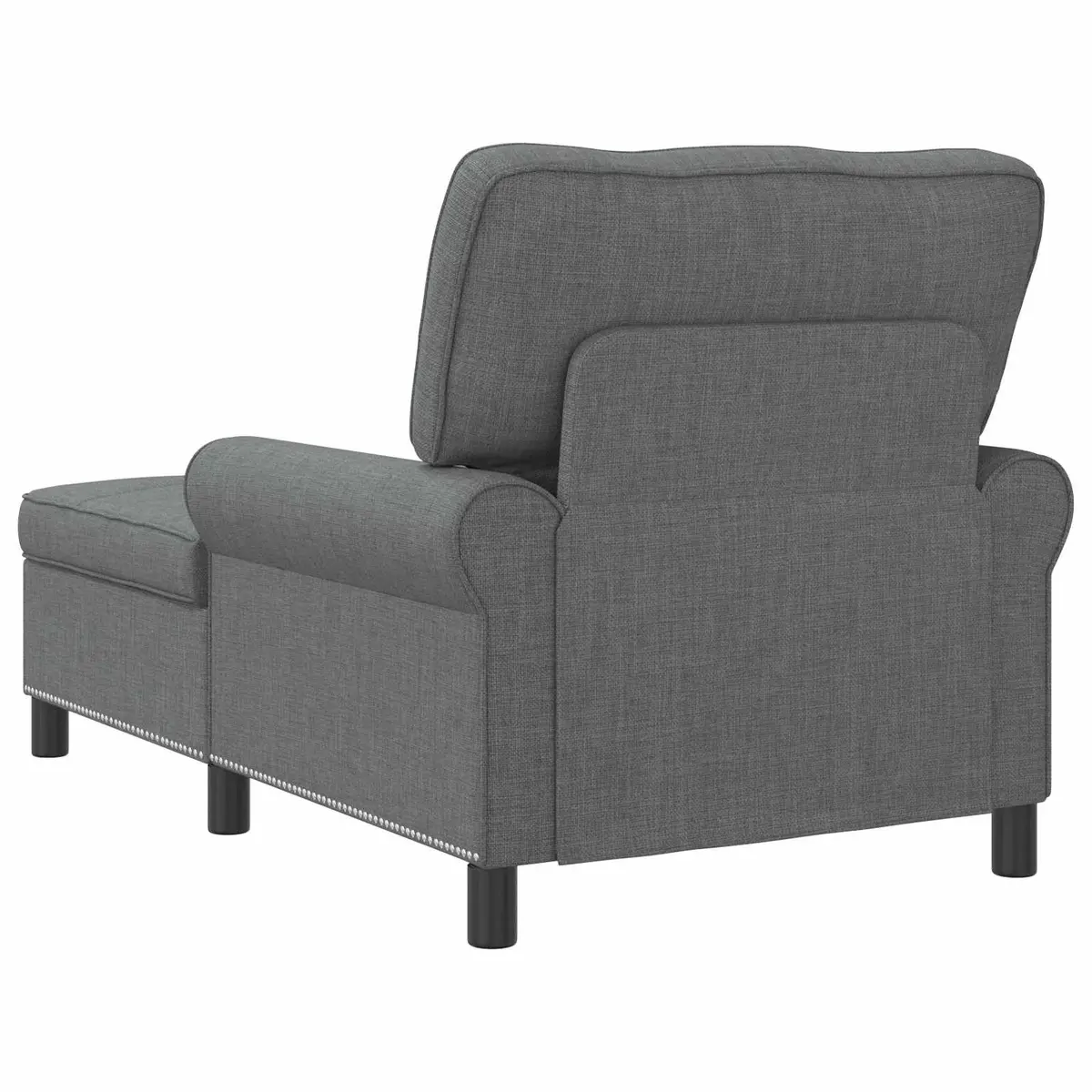 Grey Fabric Lounge Chair Cushioned Recliner Modern Chaise for Living Room 91x157x91cm