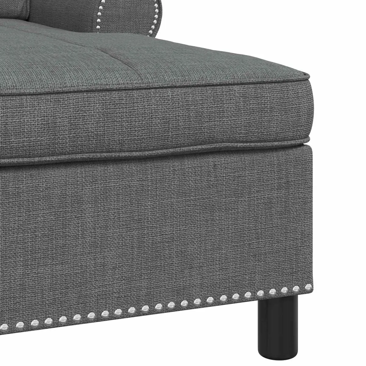 Grey Fabric Lounge Chair Cushioned Recliner Modern Chaise for Living Room 91x157x91cm