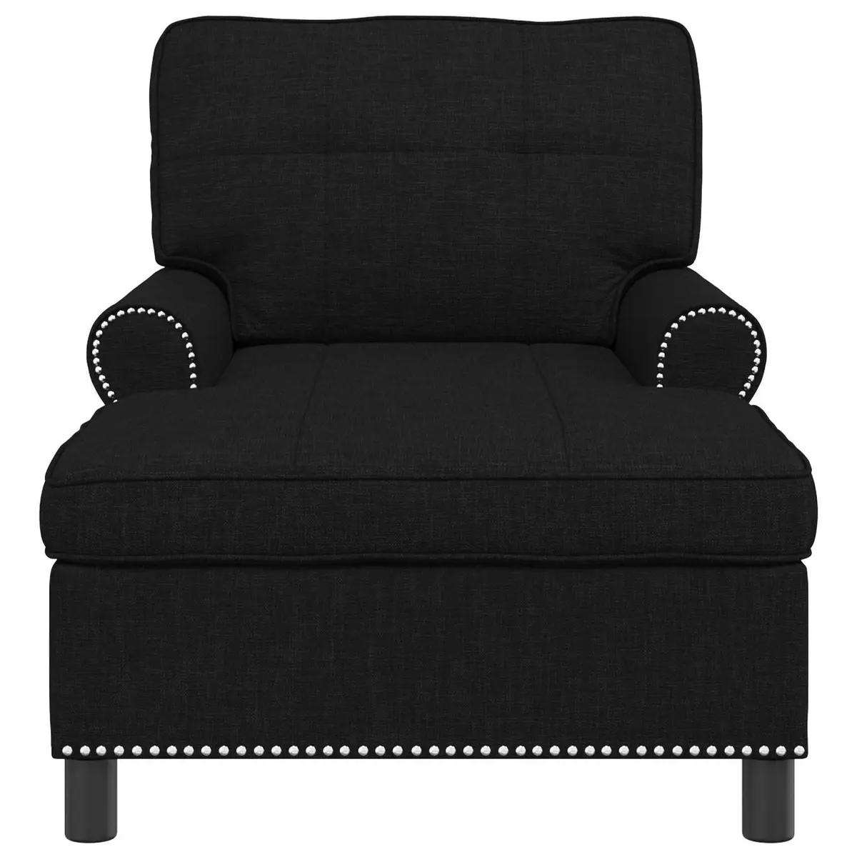 Lounge Chair Modern Chaise Black Fabric 91 x 157 x 91 cm Plywood
