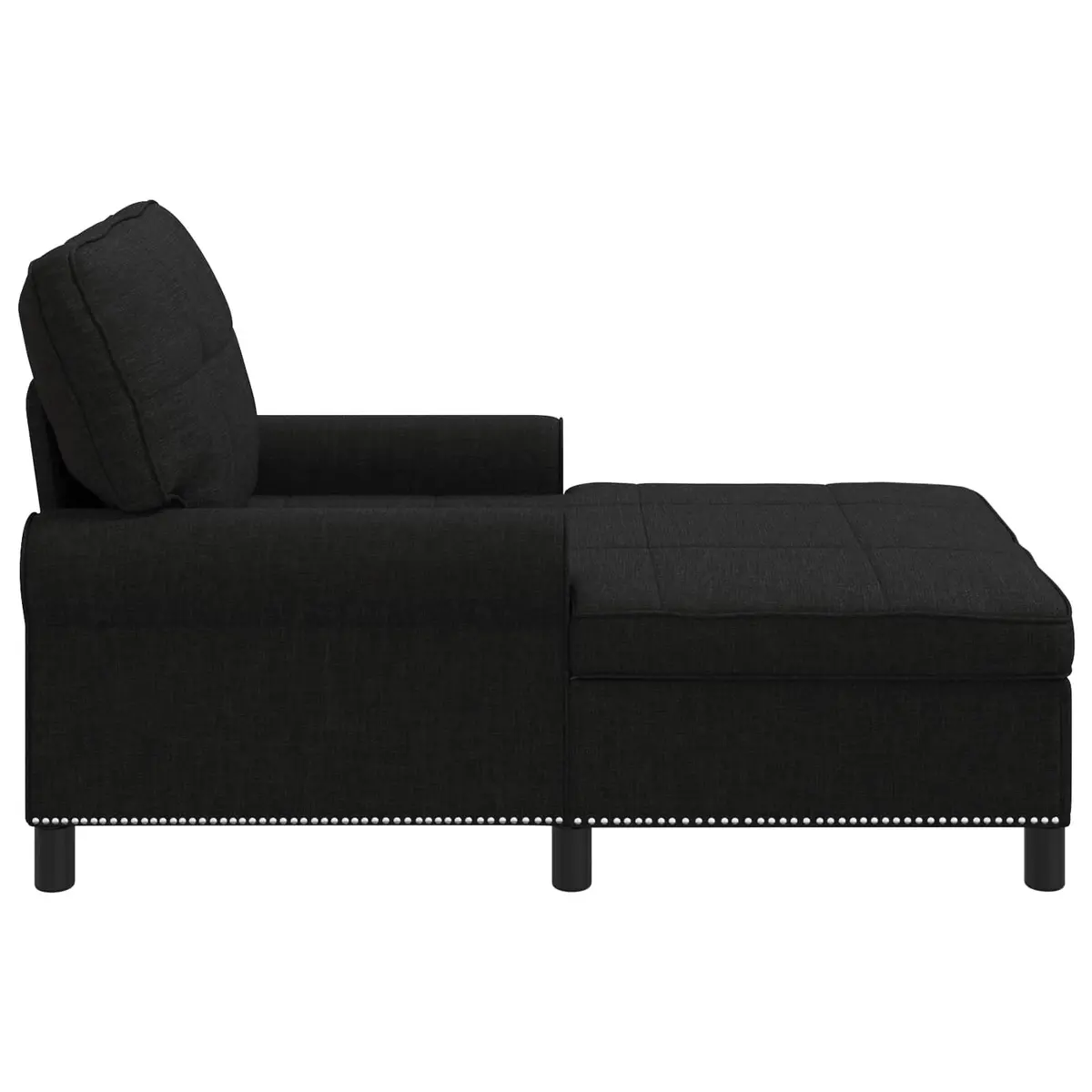 Lounge Chair Modern Chaise Black Fabric 91 x 157 x 91 cm Plywood