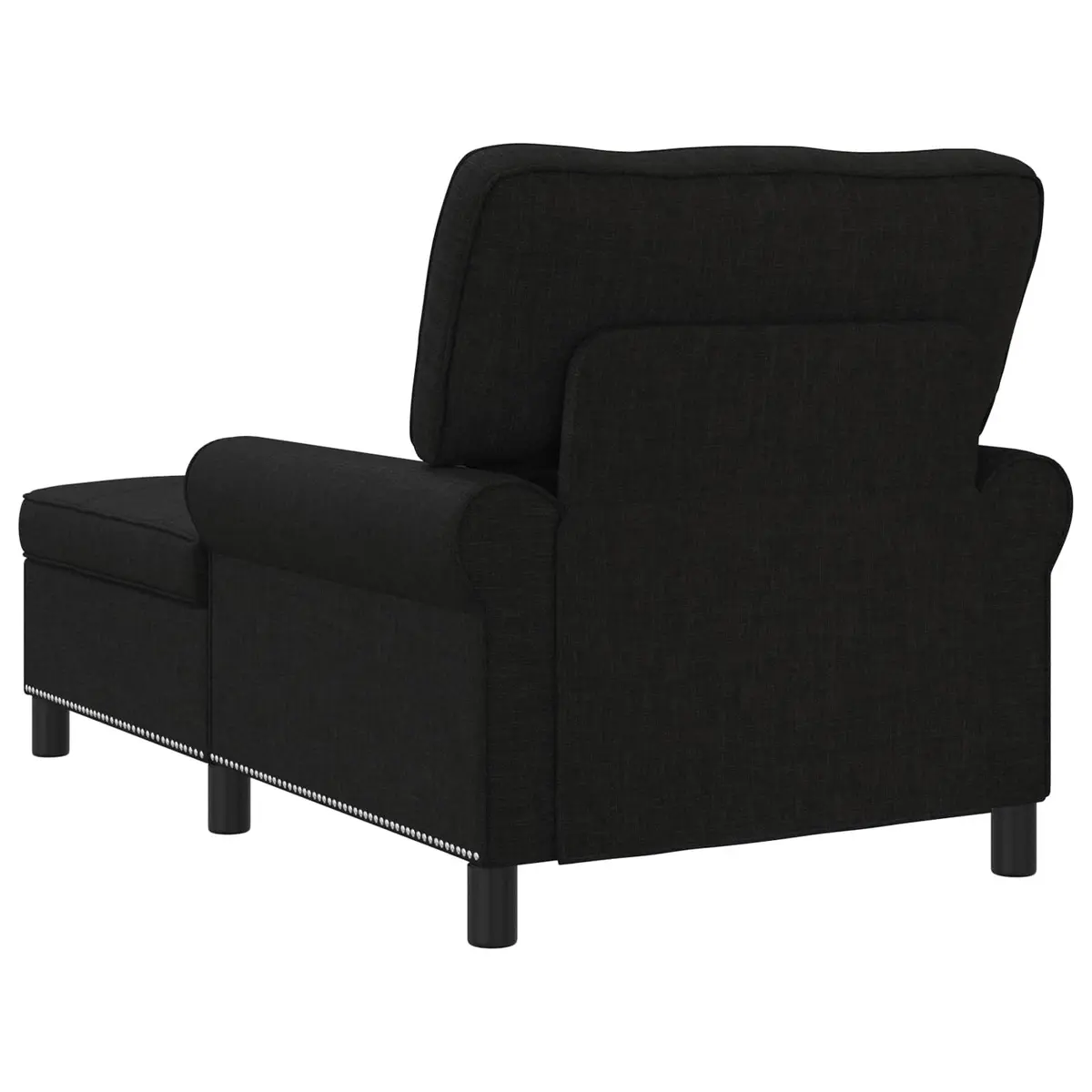 Lounge Chair Modern Chaise Black Fabric 91 x 157 x 91 cm Plywood
