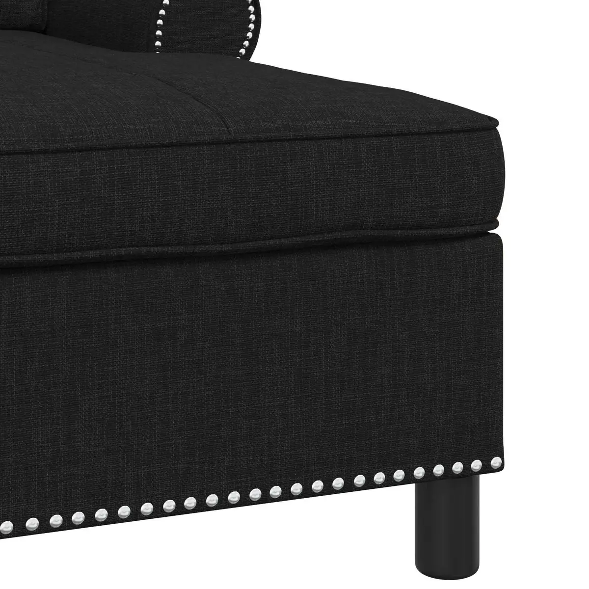 Lounge Chair Modern Chaise Black Fabric 91 x 157 x 91 cm Plywood