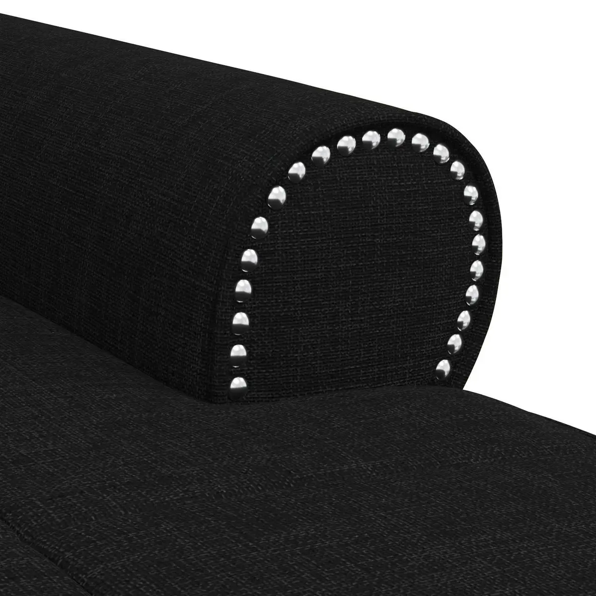 Lounge Chair Modern Chaise Black Fabric 91 x 157 x 91 cm Plywood