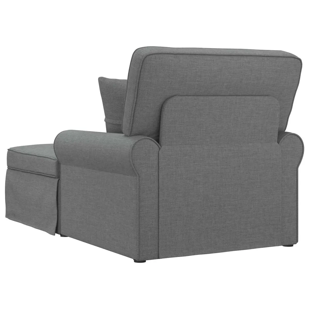 Chaise Lounge with Skirt Grey Fabric Modern Living Room Bedroom Relaxation