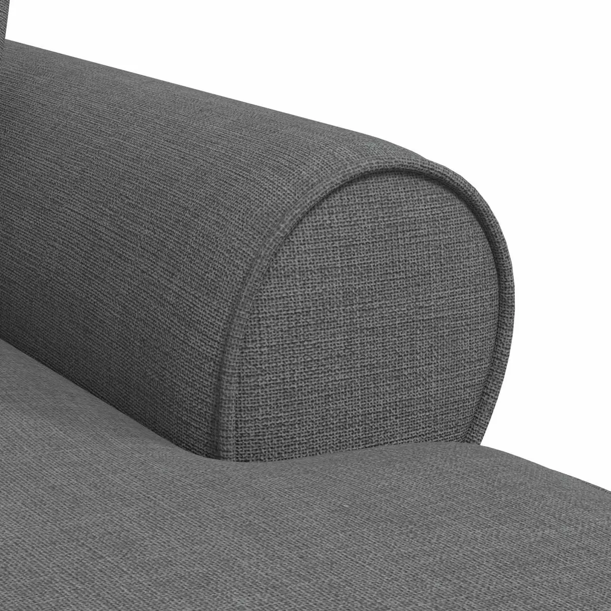 Chaise Lounge with Skirt Grey Fabric Modern Living Room Bedroom Relaxation