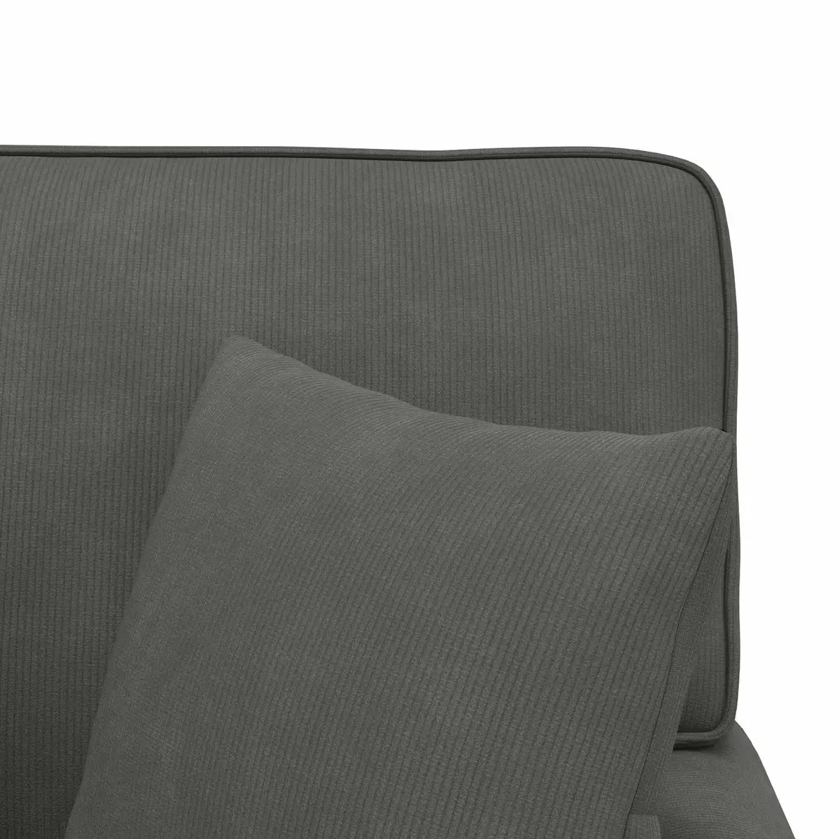 Chaise Lounge Modern with Skirt 3 Piece Dark Grey Corduroy Fabric
