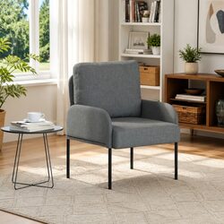 Comfortable Grey Sofa with Cushion for Living Spaces
