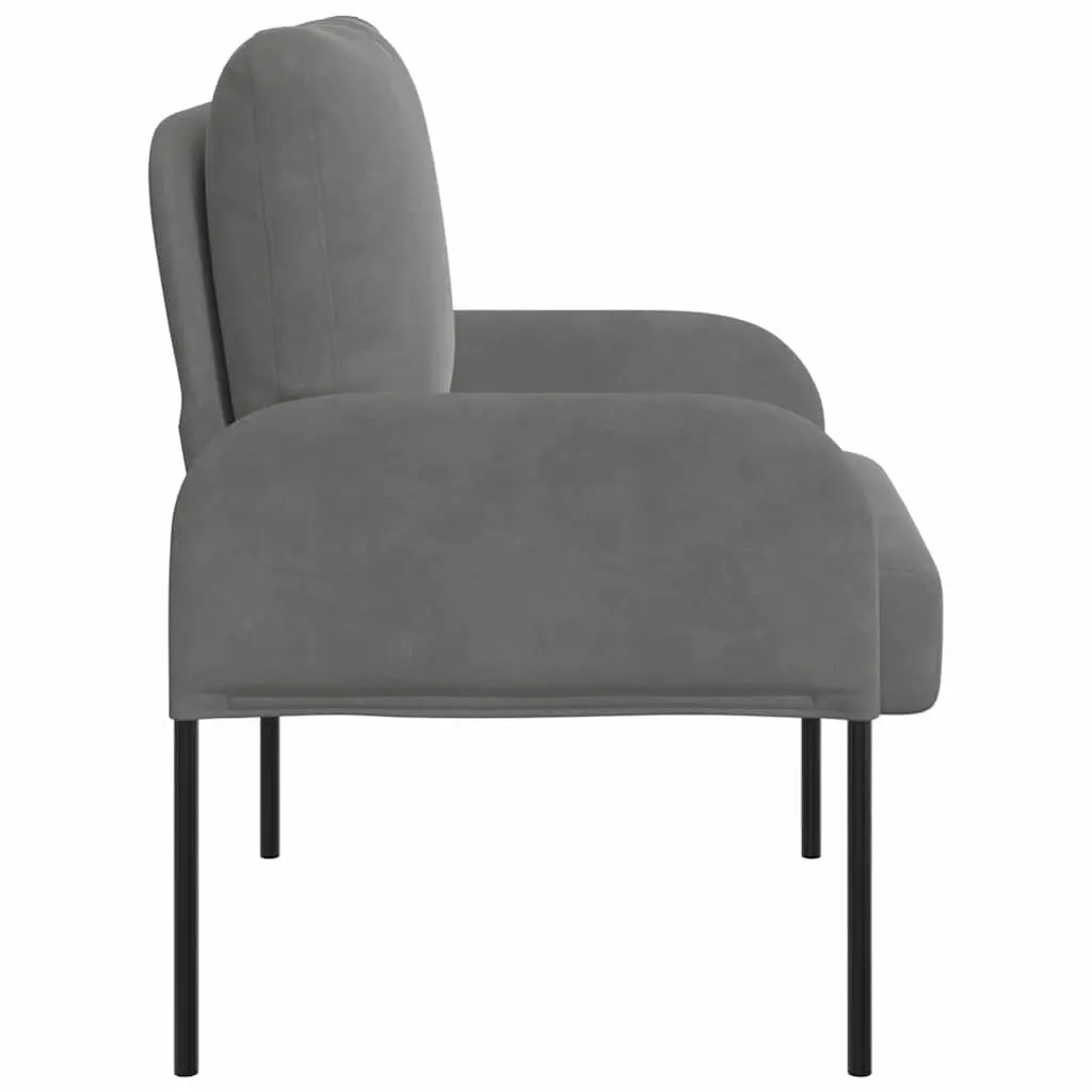 Grey Sofa with Cushion Modern Living Room Furniture Polyester Upholstery Metal