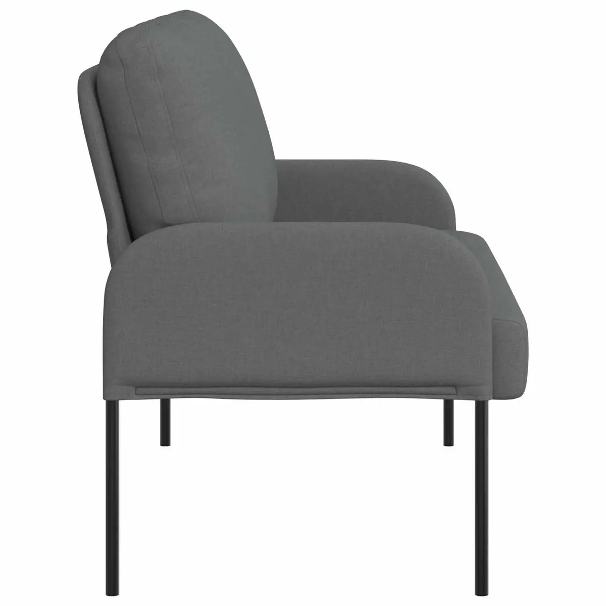 Modern Grey Sofa 110cm Dark Living Room Furniture Plywood Metal Frame Track