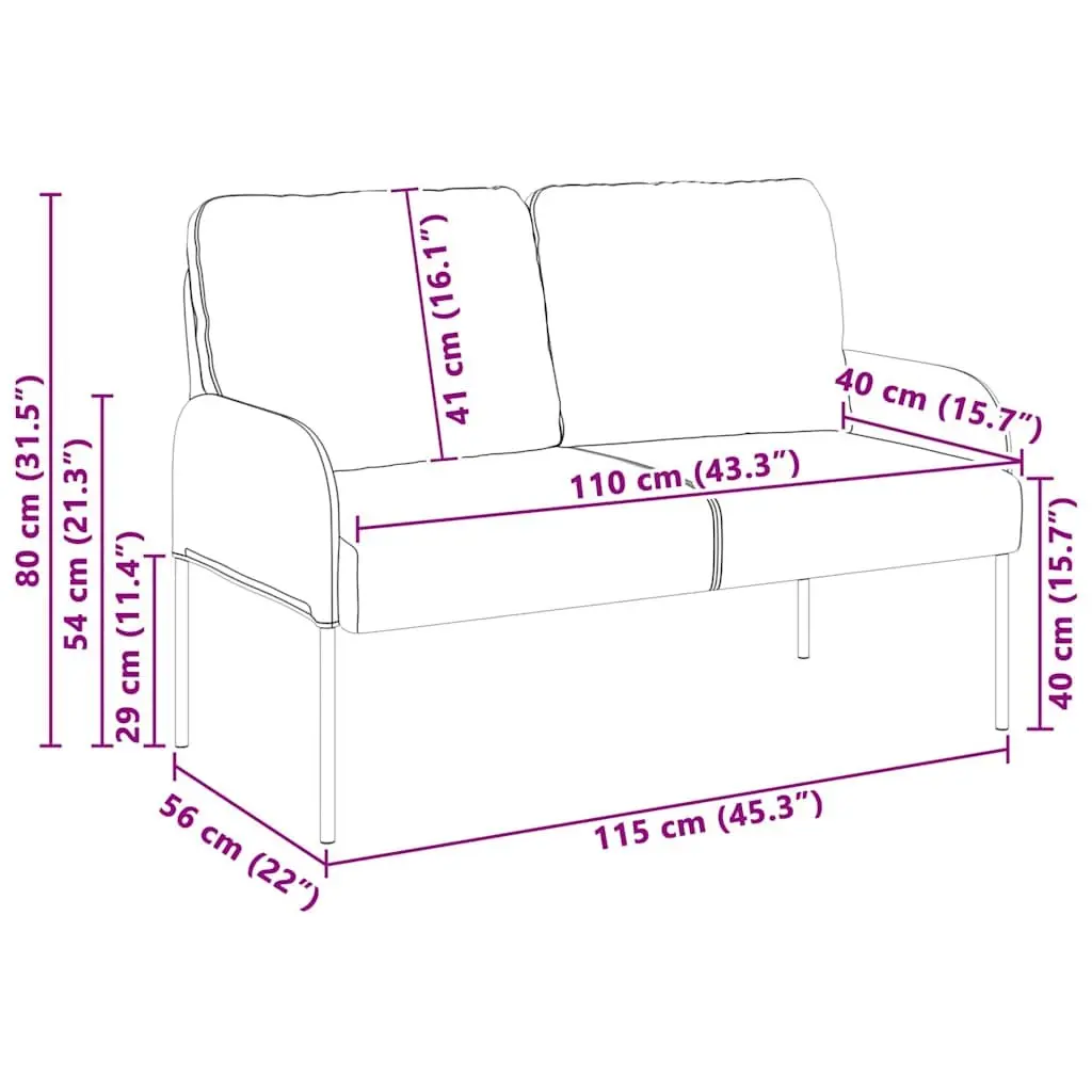 Modern Grey Sofa 110cm Dark Living Room Furniture Plywood Metal Frame Track
