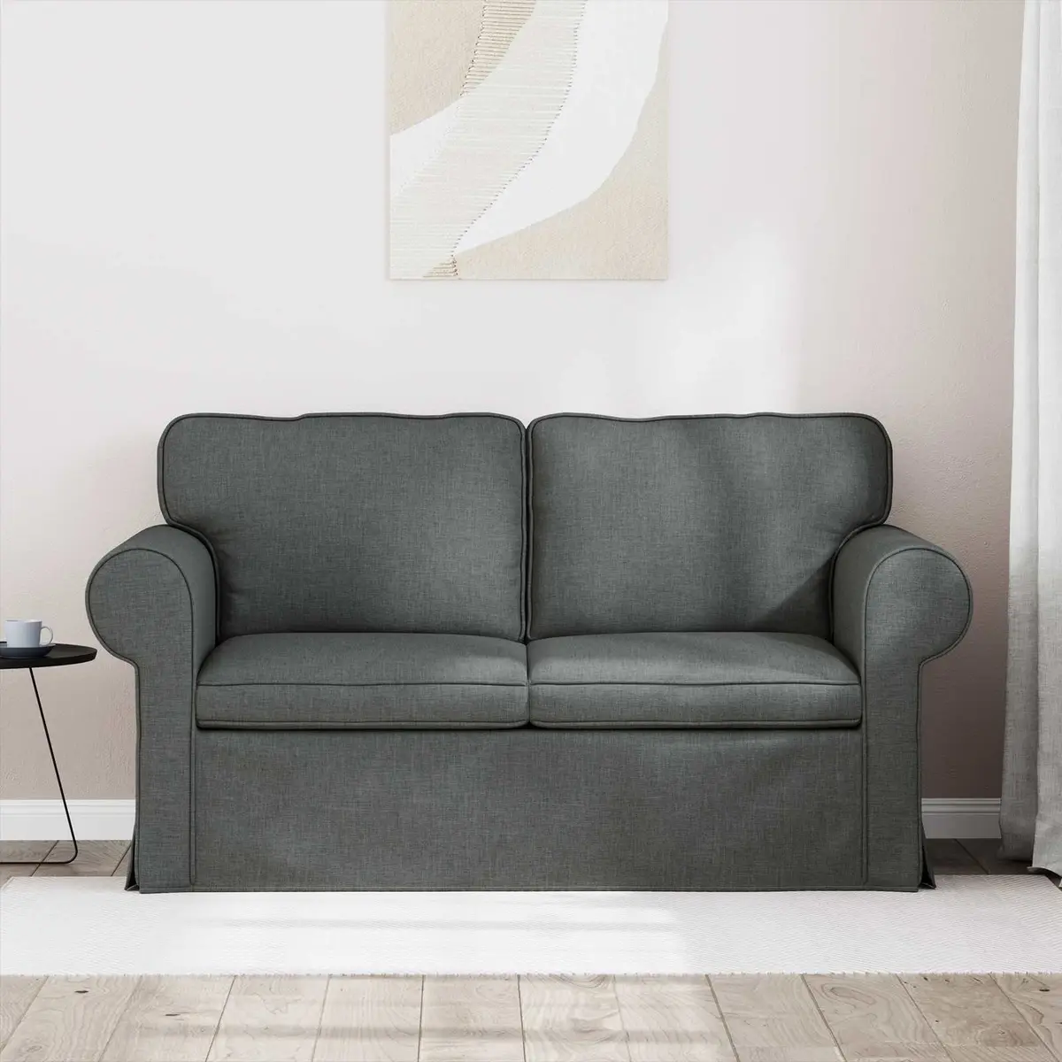 Modular Sofa Grey Modern Lounge Couch 155 x 82 x 80 cm Metal Frame Foam and Fibre Filling